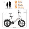 A2 Electric Bike Fat Tire 48V Removable Lithium Battery for Adults, Step-Through Frame and Shimano 7-Speed