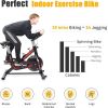 Exercise Stationary Bike 330 Lbs Weight Capacity, Spin Indoor Cycling Bike with LCD Monitor and Comfortable Seat Cushion for Home Gym Cardio Fitness T