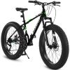 S26109 Elecony 26 Inch Fat Tire Bike Adult/Youth Full Shimano 21 Speed Mountain Bike, Dual Disc Brake, High-Carbon Steel Frame, Front Suspension, Moun