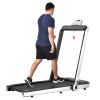 Folding Treadmill, Installation-Free Under Desk Electric Treadmill 2.5HP, with Bluetooth APP and speaker, Remote Control, Display, Walking Jogging Run