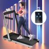 Folding Treadmill, Installation-Free Under Desk Electric Treadmill 2.5HP, with Bluetooth APP and speaker, Remote Control, Display, Walking Jogging Run