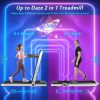 Folding Treadmill, Installation-Free Under Desk Electric Treadmill 2.5HP, with Bluetooth APP and speaker, Remote Control, Display, Walking Jogging Run