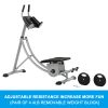 440LBS Deluxe ab machine Folding abdominal crunch coaster Max ab workout equipment for home workouts with Kettlebell style resistance block,Abdominal/