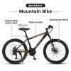 S26102 26 Inch Mountain Bike, Shimano 21 Speeds with Mechanical Disc Brakes, High-Carbon Steel Frame, Suspension MTB Bikes Mountain Bicycle for Adult