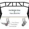 47" Pull Up Bar Wall Mounted Multi-Grip w/Hangers for Punching Strength Training