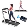 Folding Treadmill, Installation-Free Under Desk Electric Treadmill 2.5HP, with Bluetooth APP and speaker, Remote Control, Display, Walking Jogging Run