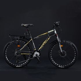 Variable Speed Shock Absorption Mountain Bike (Option: Black gold-Spoke wheel-24inches24speed)