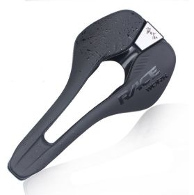 Bicycle Eating Saddle Cushion, Microfiber Leather, Hollow, Comfortable, Breathable, Foldable (Option: Black-M)