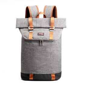 British Three-Dimensional Bag Computer Backpack Large Capacity Water-Repellent (Color: Grey)