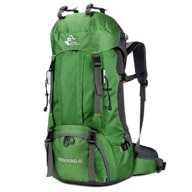 60L Backpack Hiking Backpack Mountaineering Bag (Color: green)