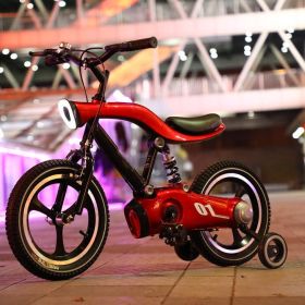 High Carbon Steel Kids Bike With Music Light Pedal (Option: Red-12inch)