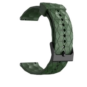 Universal Football Patterned Silicone Strap (Option: Army Green-20mm)