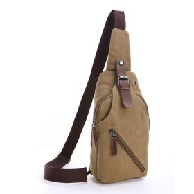 Canvas Chest Pack For Shoulder Or Crossbody Wear (Color: Khaki)