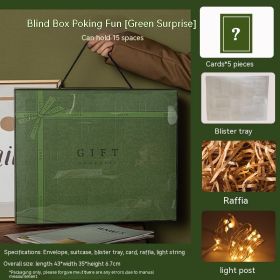 Cave Music Blind Box Gift Box Empty Poke Homemade Surprise Birthday Gift Lucky Draw For Boyfriend Birthday Valentine's Day 7 (Option: Green With Lighting Chain)