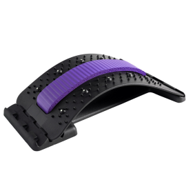 Back Stretcher Adjustable Back Cracker Massage Waist Neck Fitness Lumbar Cervical Spine Support Pain Relief (Style: Magnetotherapy, Color: Purple)