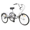 Adult Tricycle Trikes; 3-Wheel Bikes; 26 Inch Wheels Cruiser Bicycles with Large Shopping Basket for Women and Men