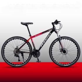 Aluminum Alloy Mountain Biking For Male And Female Adults (Option: Black red-26inches 27speeds)