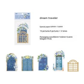 Candy Posts Retro Flower Window Collage Card Flower Room Courtyard Series Artistic Romantic Journal Decoration Base Material 6 Models (Option: 1 Dreamway People)